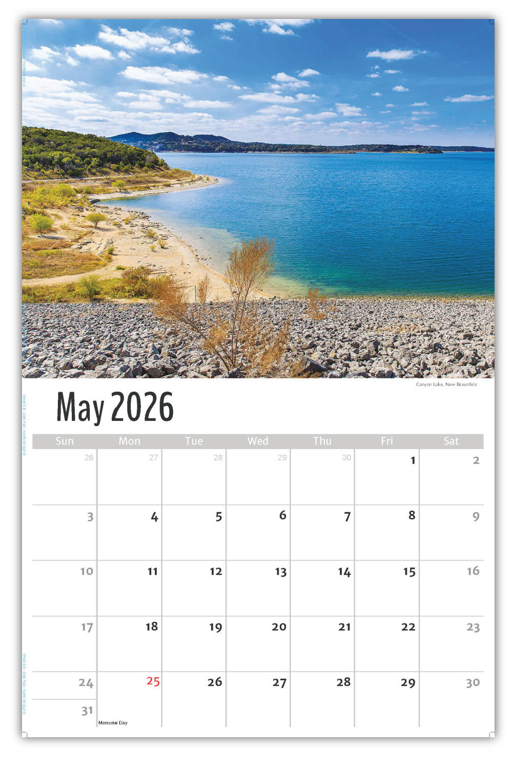 2026 Wall Calendar - Scenes of Texas