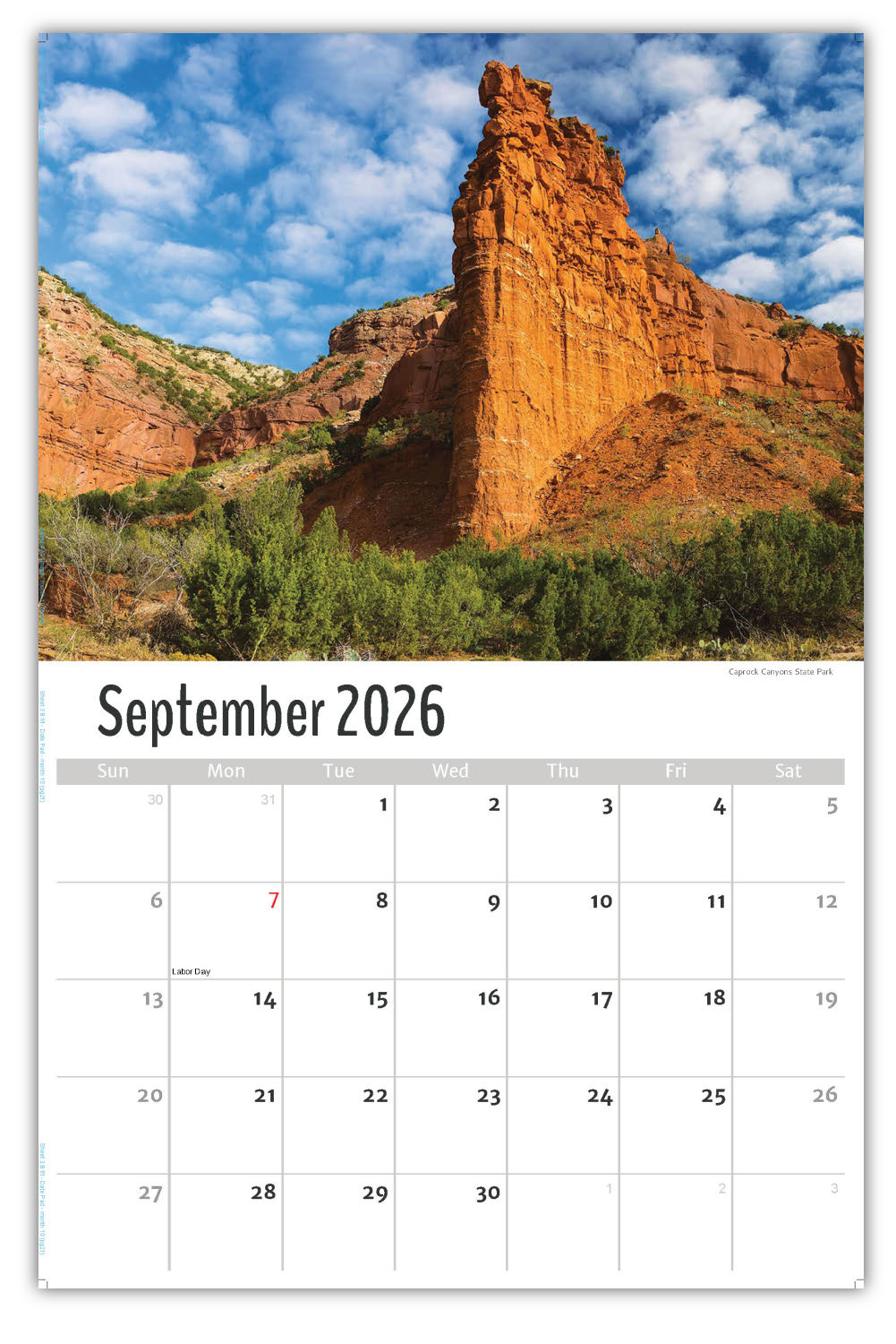 2026 Wall Calendar - Scenes of Texas
