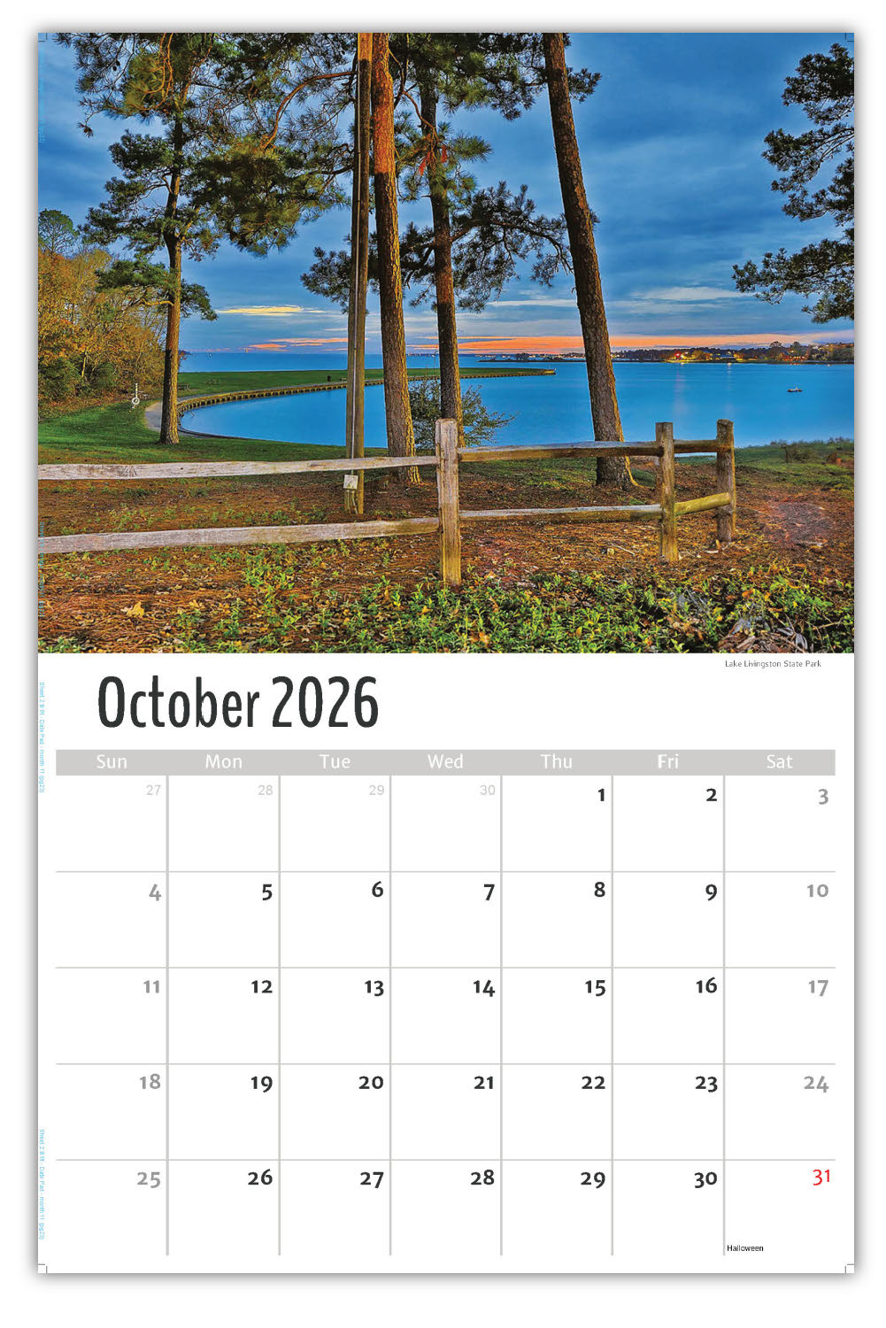 2026 Wall Calendar - Scenes of Texas