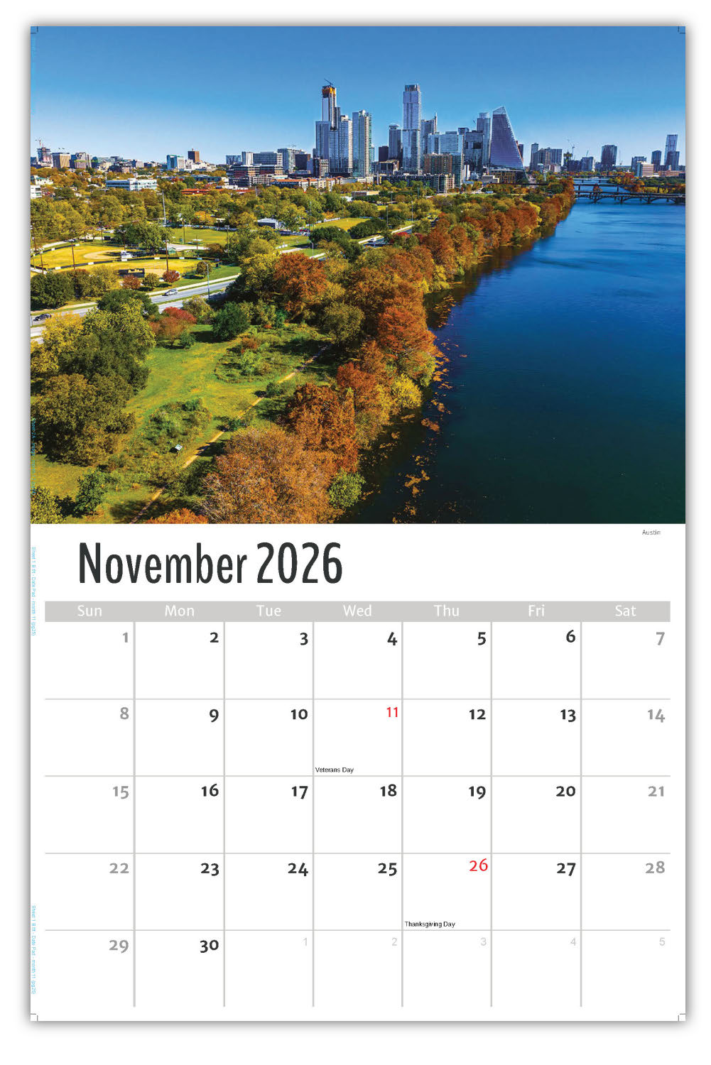 2026 Wall Calendar - Scenes of Texas