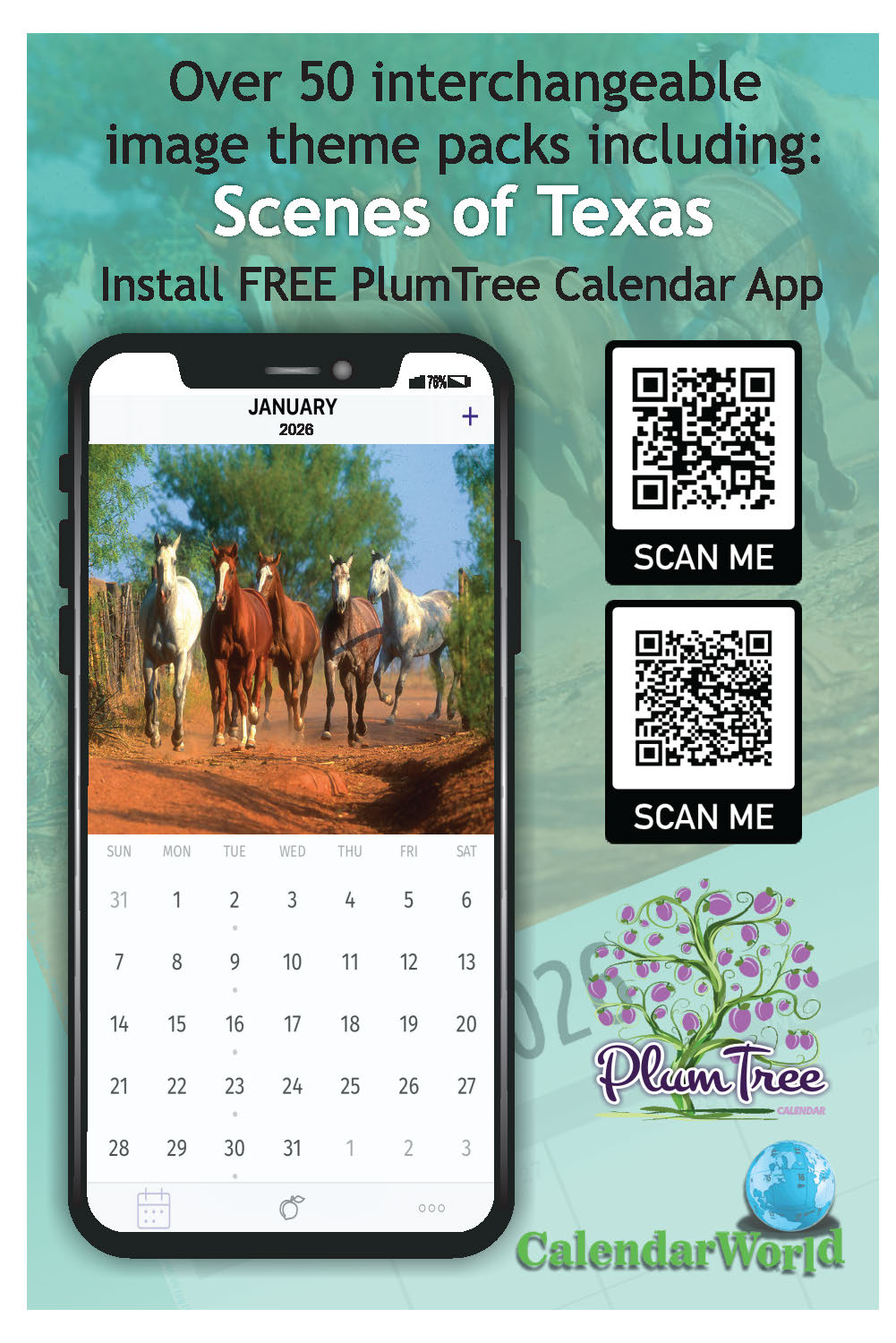 2026 Wall Calendar - Scenes of Texas