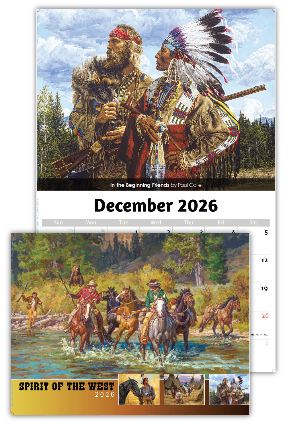 2026 Wall Calendar - Spirit of the West - Old West Art