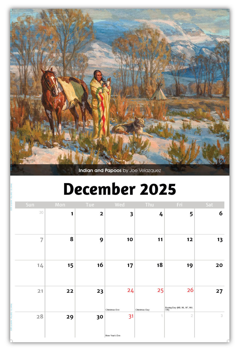 2026 Wall Calendar - Spirit of the West - Old West Art