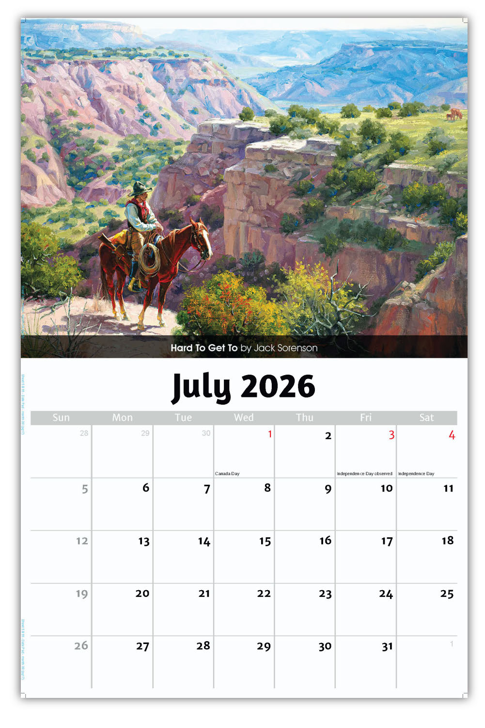 2026 Wall Calendar - Spirit of the West - Old West Art