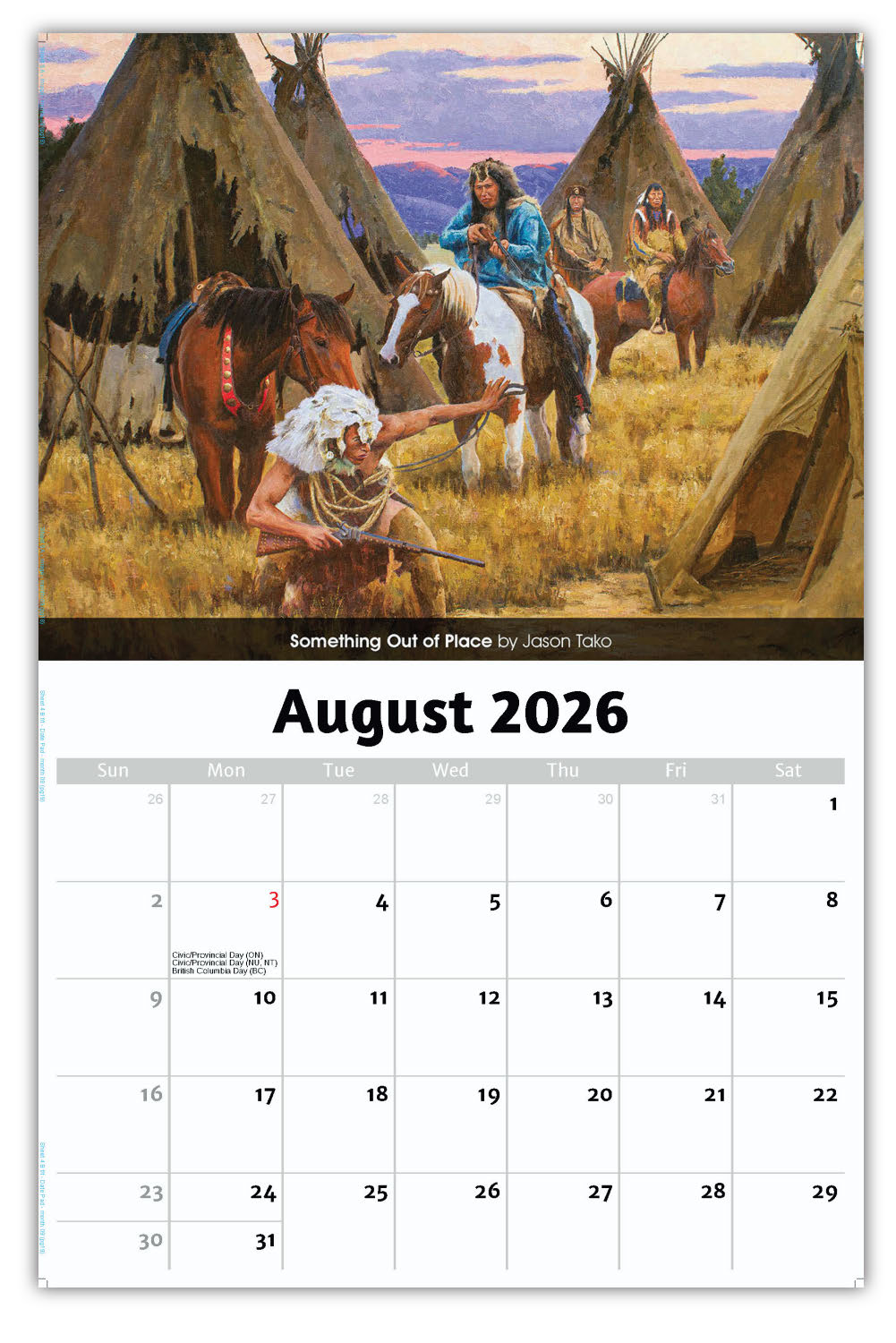 2026 Wall Calendar - Spirit of the West - Old West Art