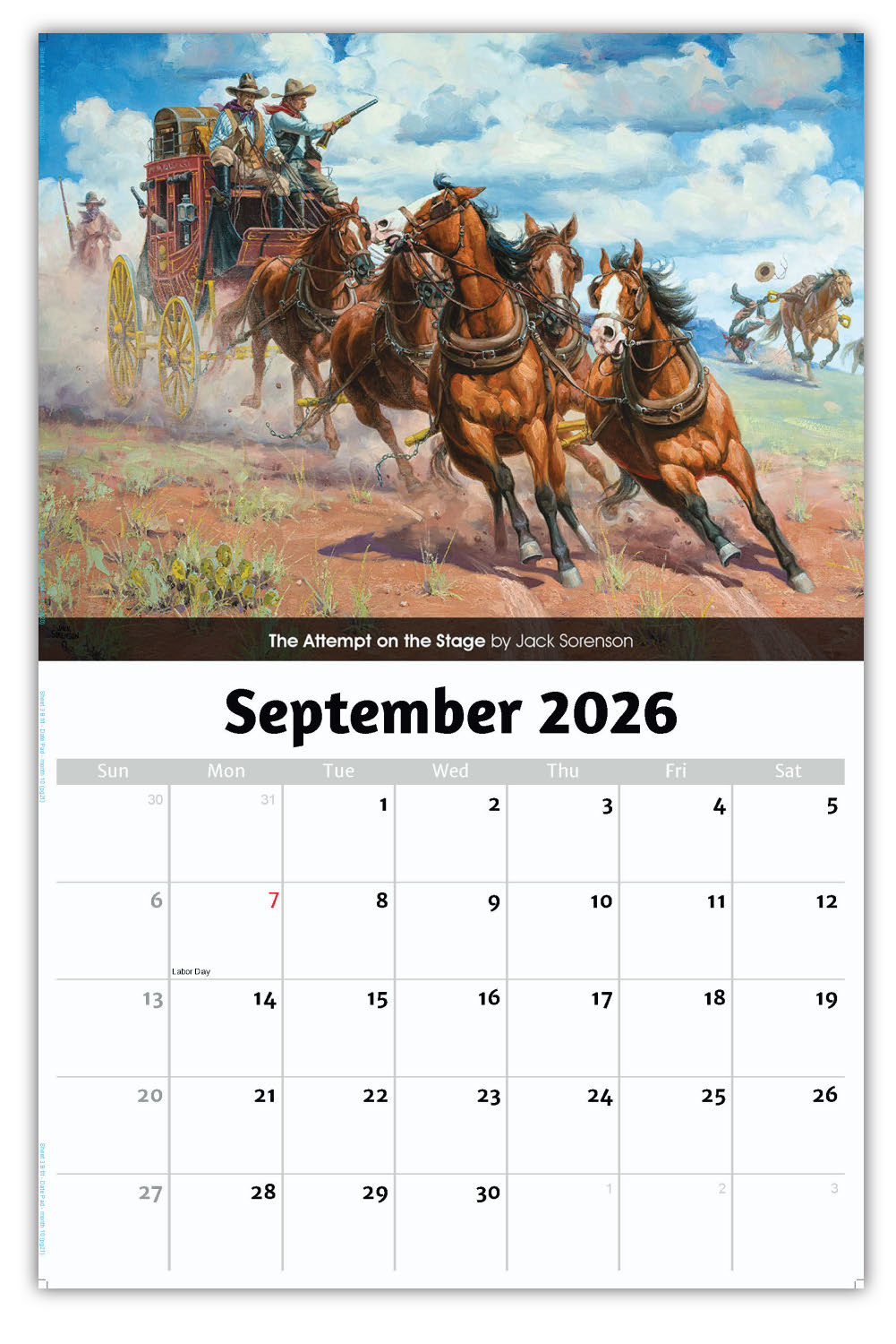 2026 Wall Calendar - Spirit of the West - Old West Art