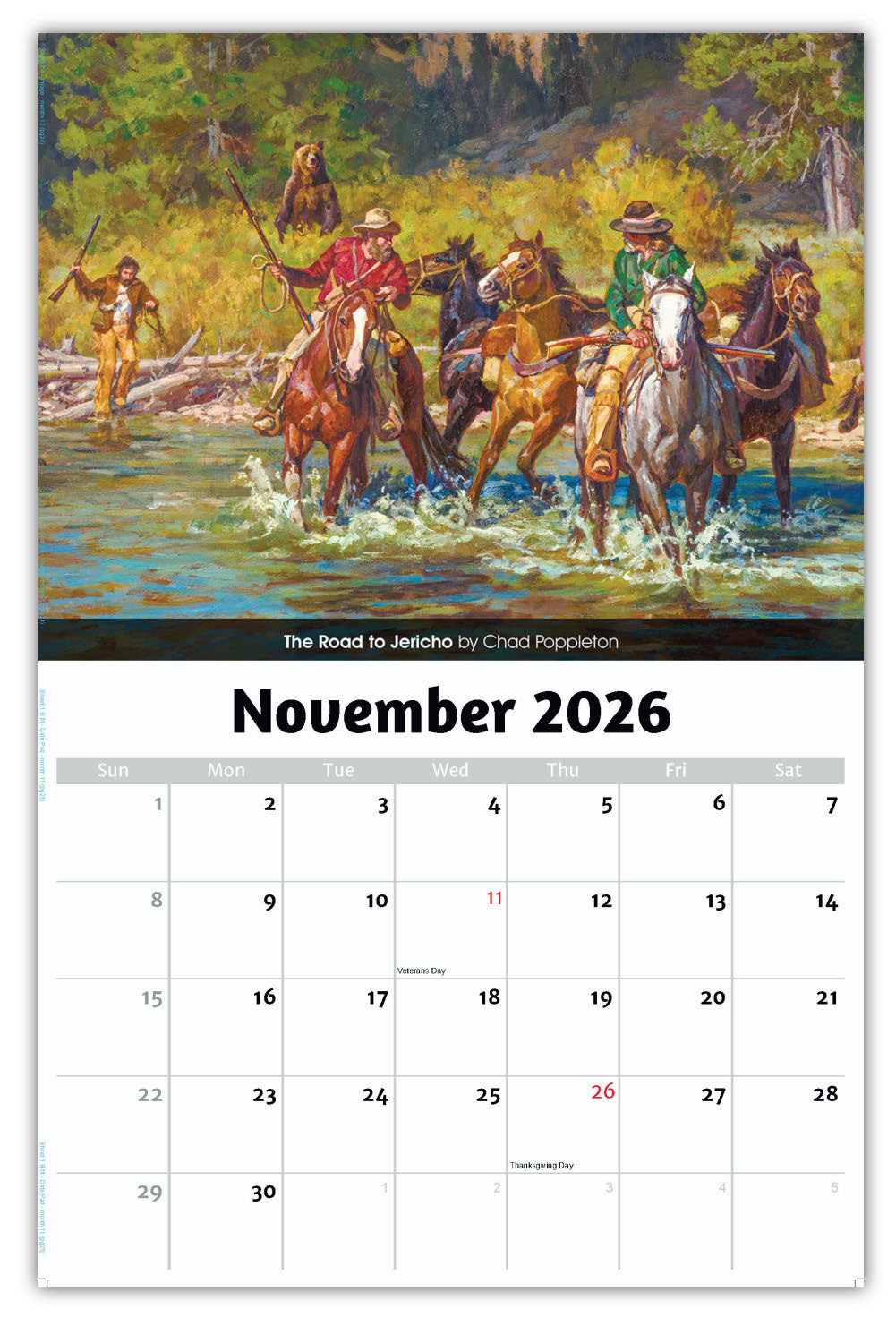 2026 Wall Calendar - Spirit of the West - Old West Art