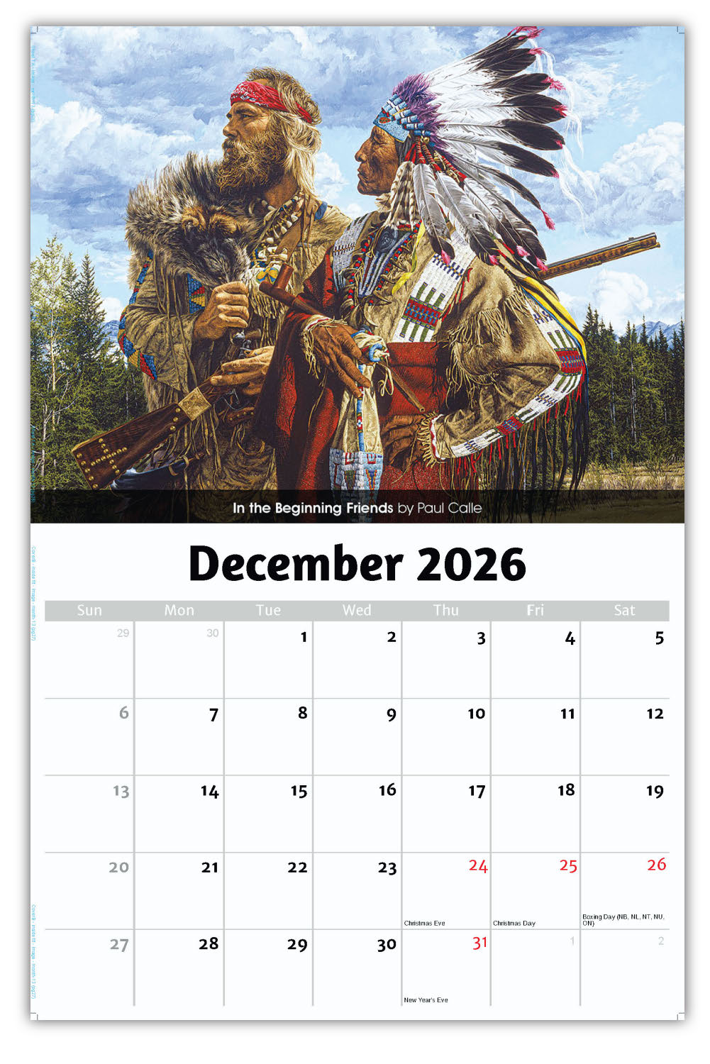 2026 Wall Calendar - Spirit of the West - Old West Art