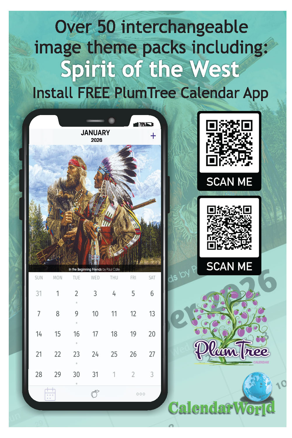 2026 Wall Calendar - Spirit of the West - Old West Art