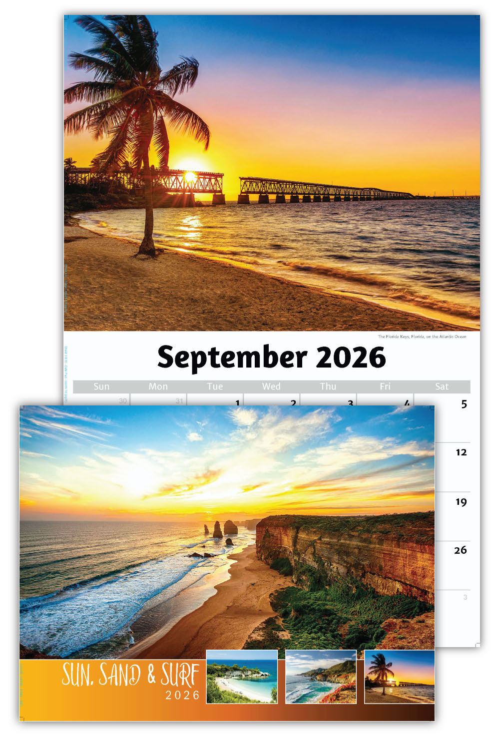 2026 Wall Calendar - Sun, Sand and Surf