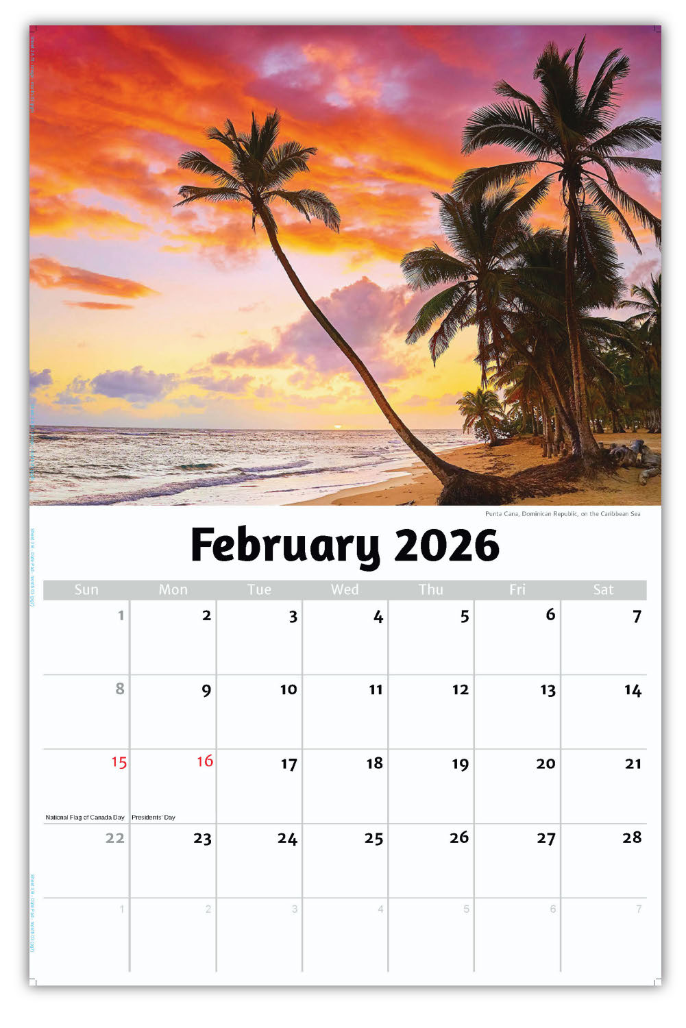 2026 Wall Calendar - Sun, Sand and Surf