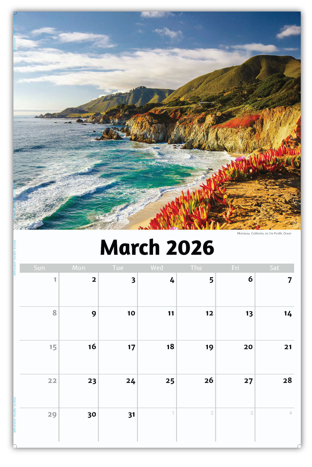 2026 Wall Calendar - Sun, Sand and Surf