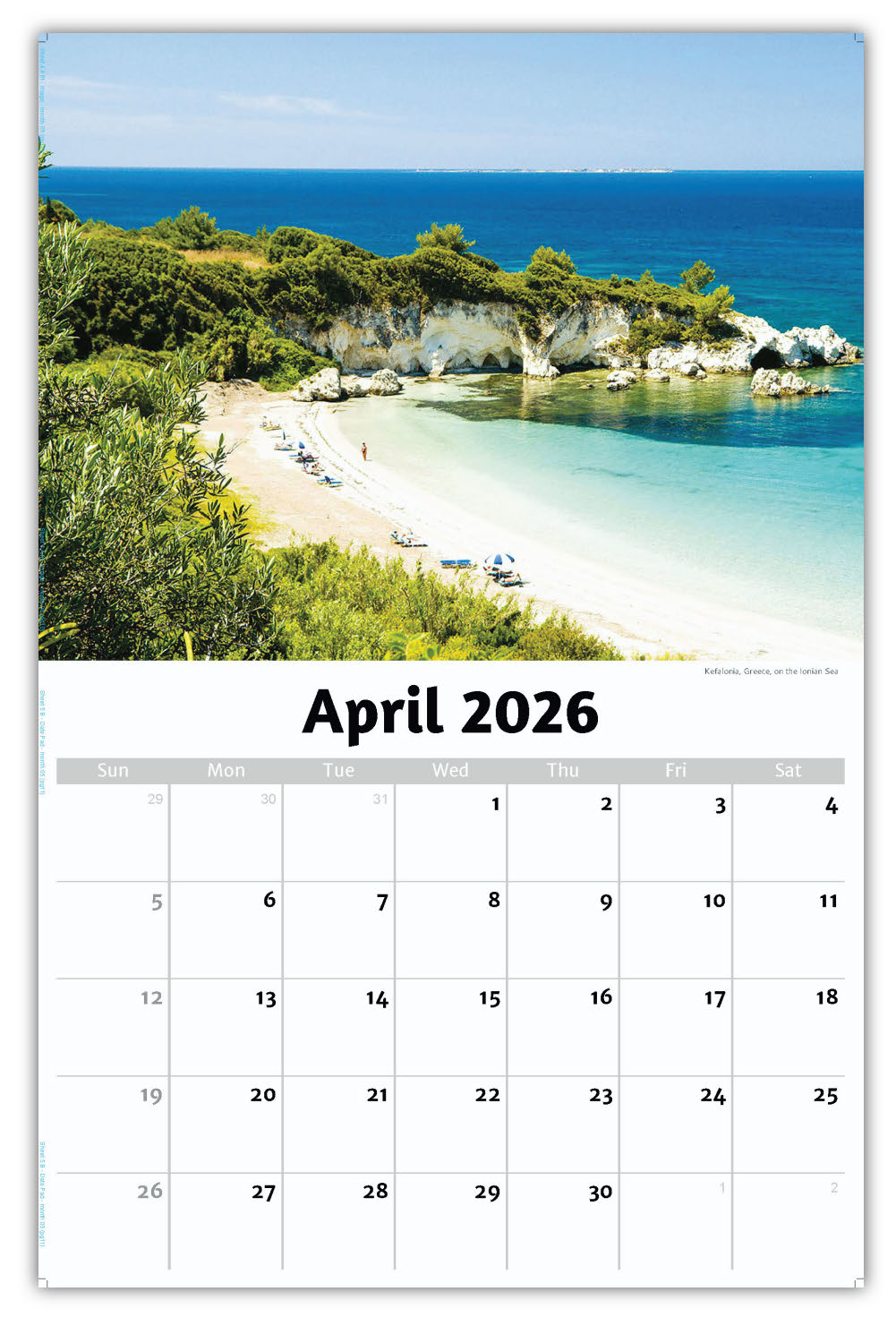 2026 Wall Calendar - Sun, Sand and Surf
