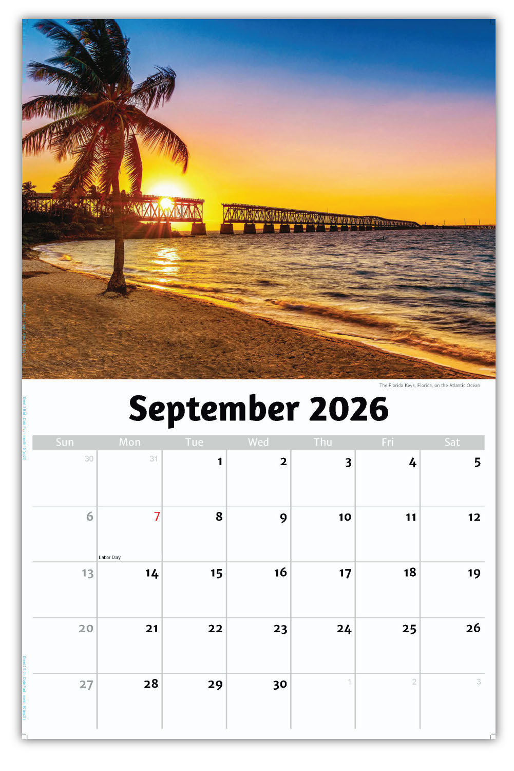 2026 Wall Calendar - Sun, Sand and Surf