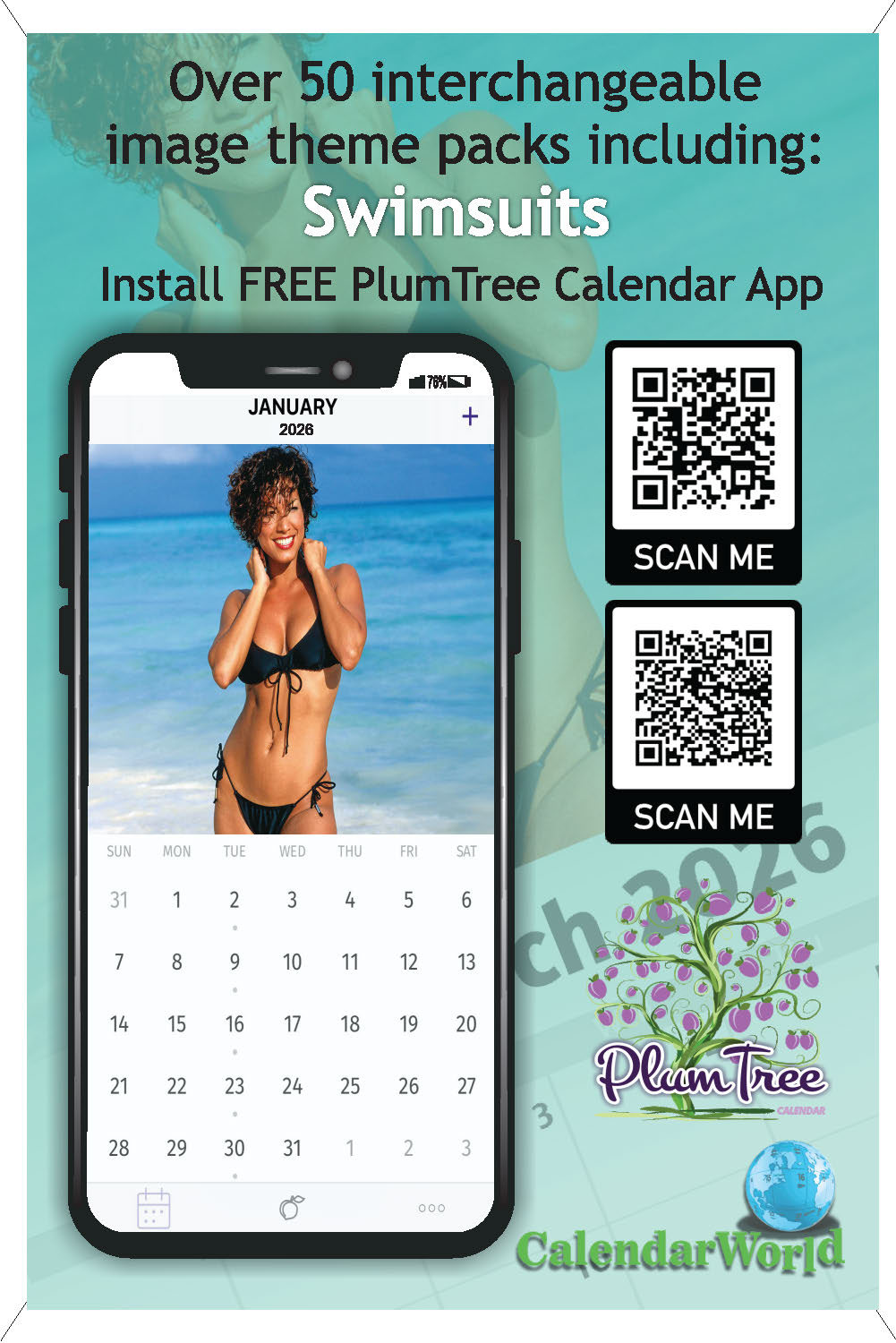 2026 Wall Calendar - Swimsuit Models