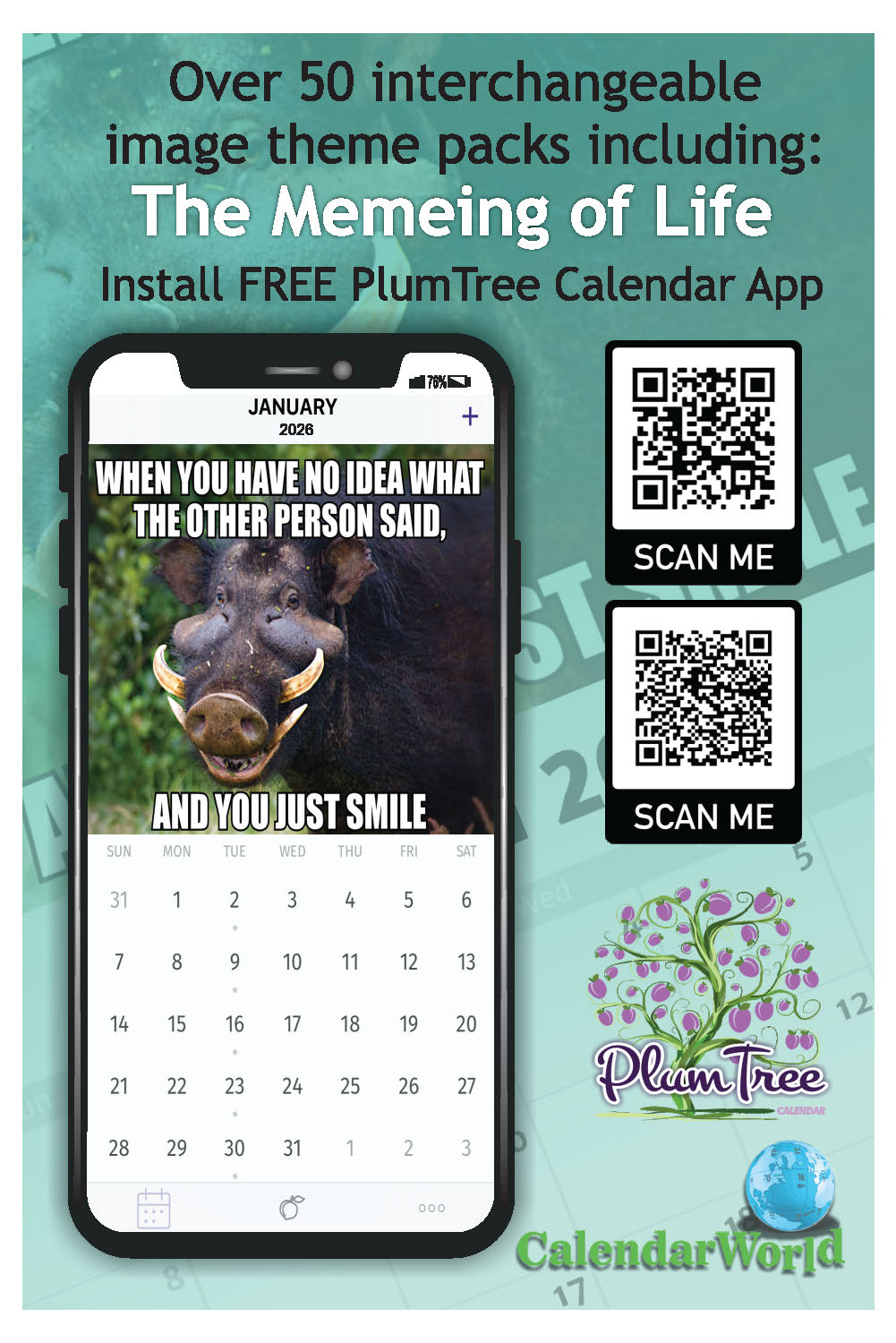 2026 Wall Calendar - the Memeing of Life