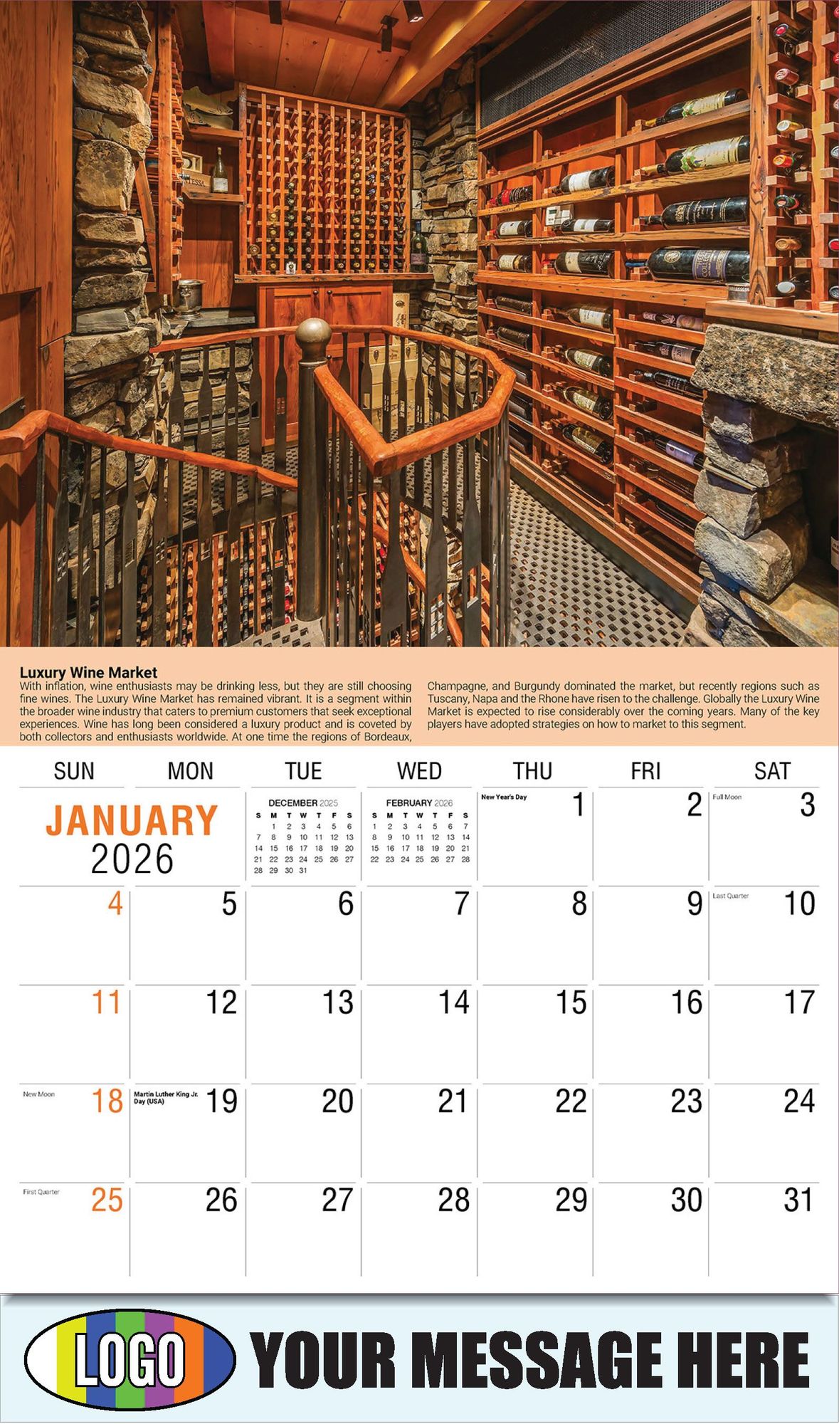 2026 Vintages: Wine Tips Business Promotional Calendar