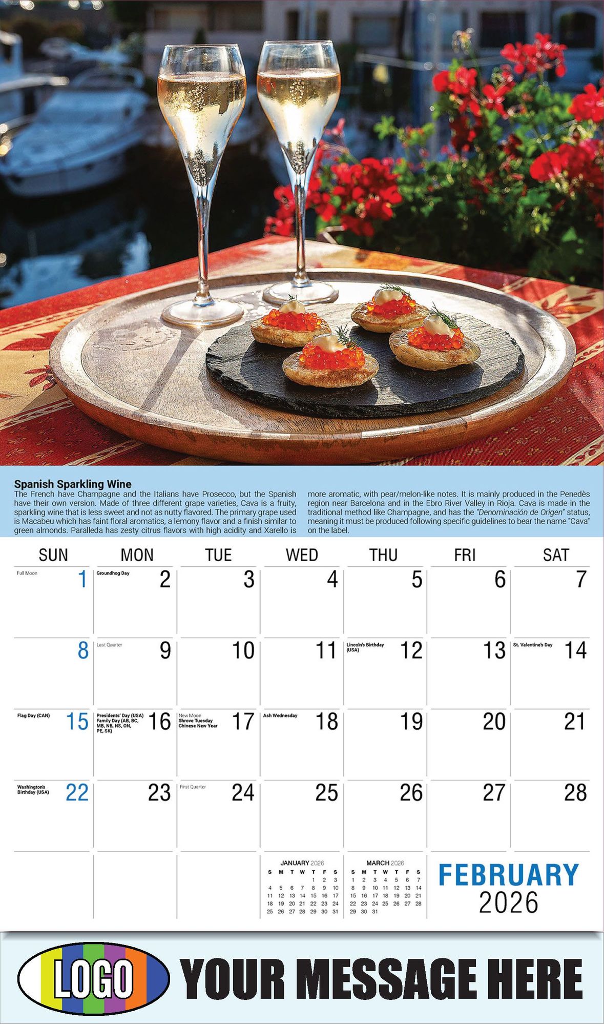 2026 Vintages: Wine Tips Business Promotional Calendar