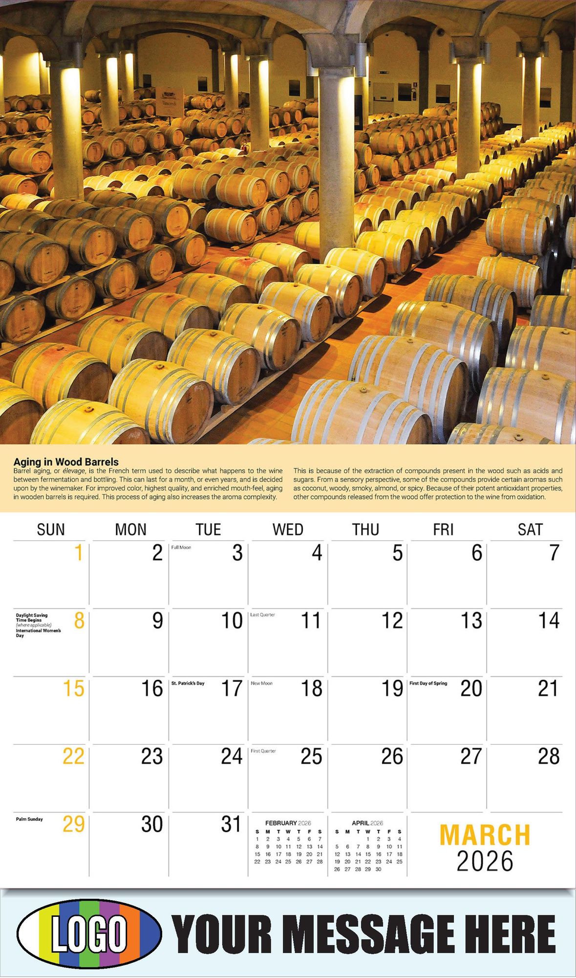 2026 Vintages: Wine Tips Business Promotional Calendar