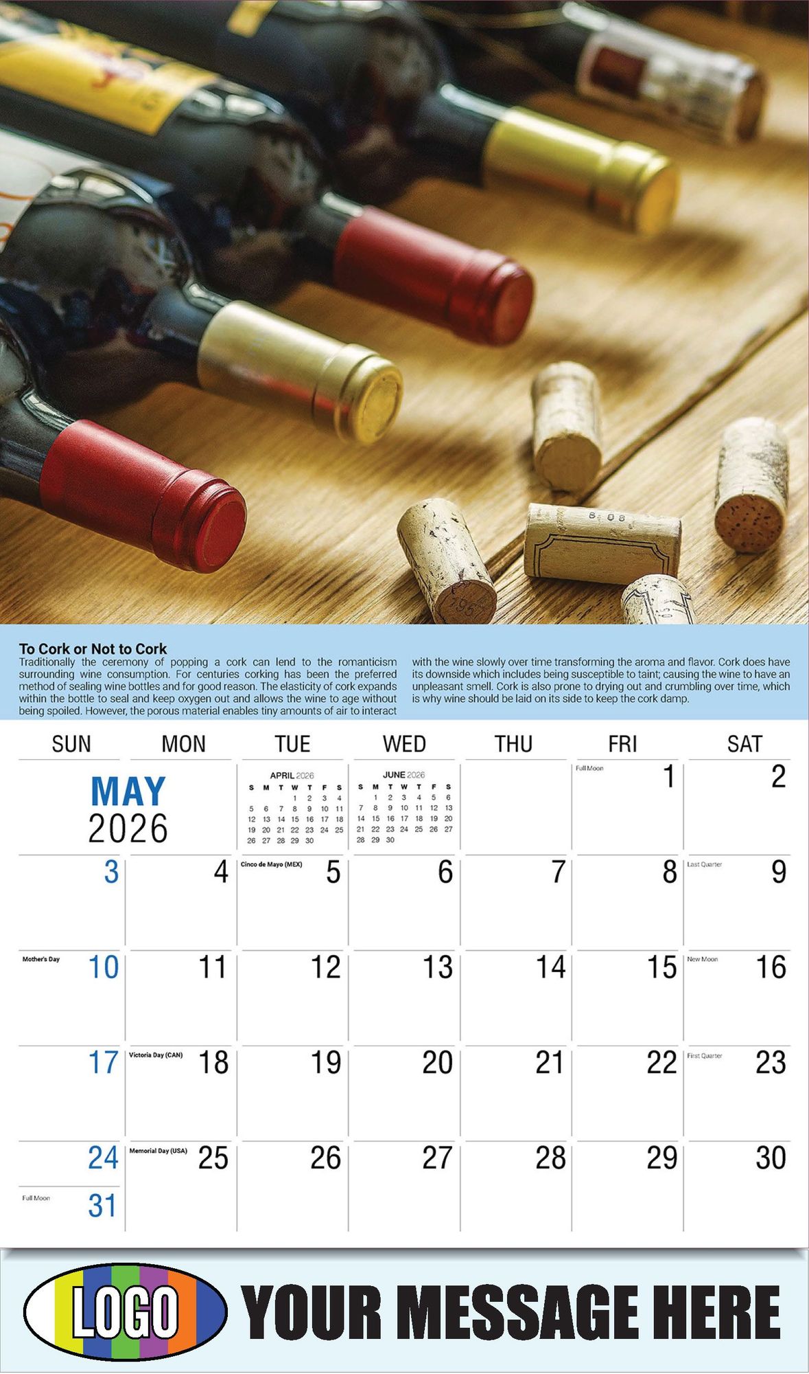 2026 Vintages: Wine Tips Business Promotional Calendar