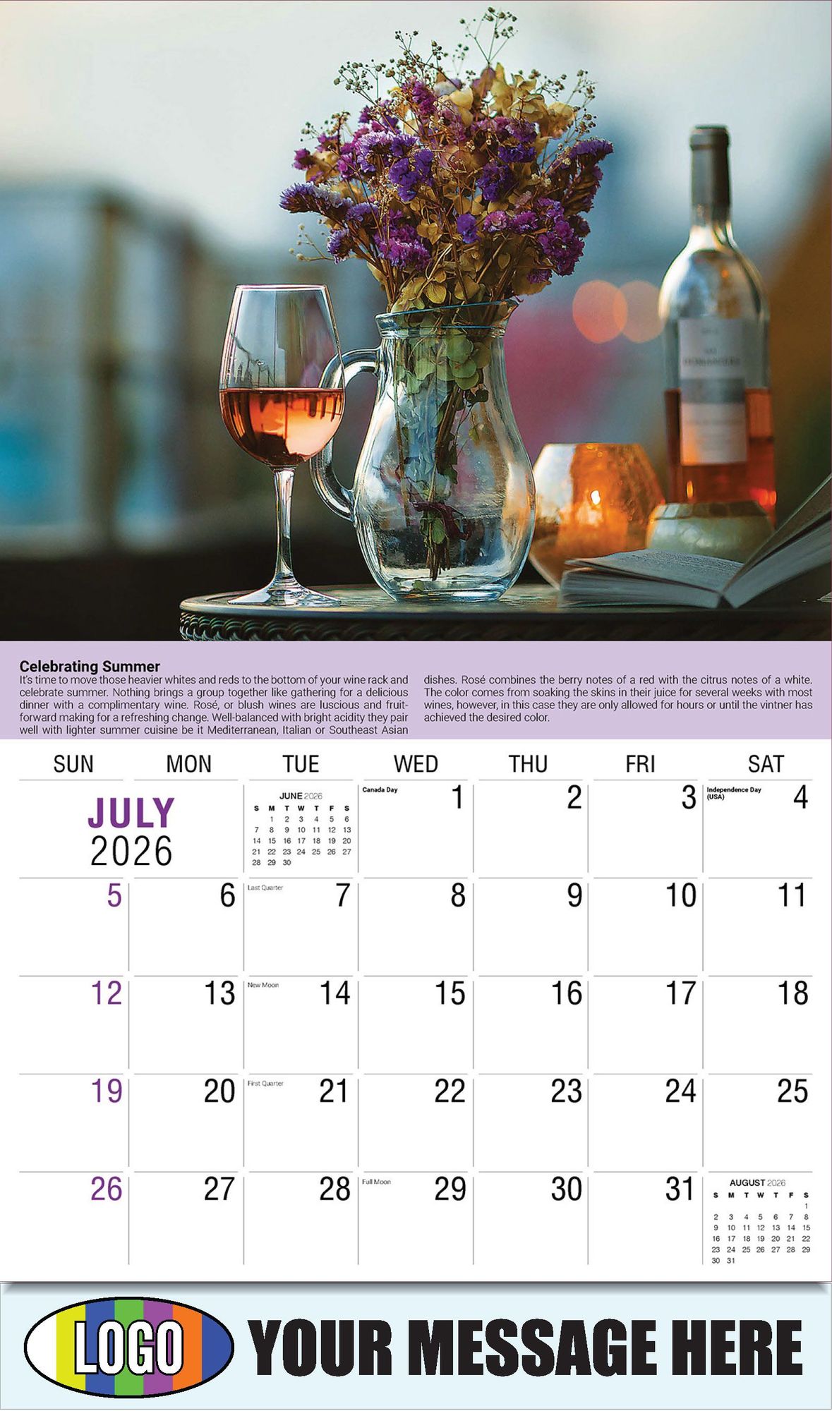 2026 Vintages: Wine Tips Business Promotional Calendar