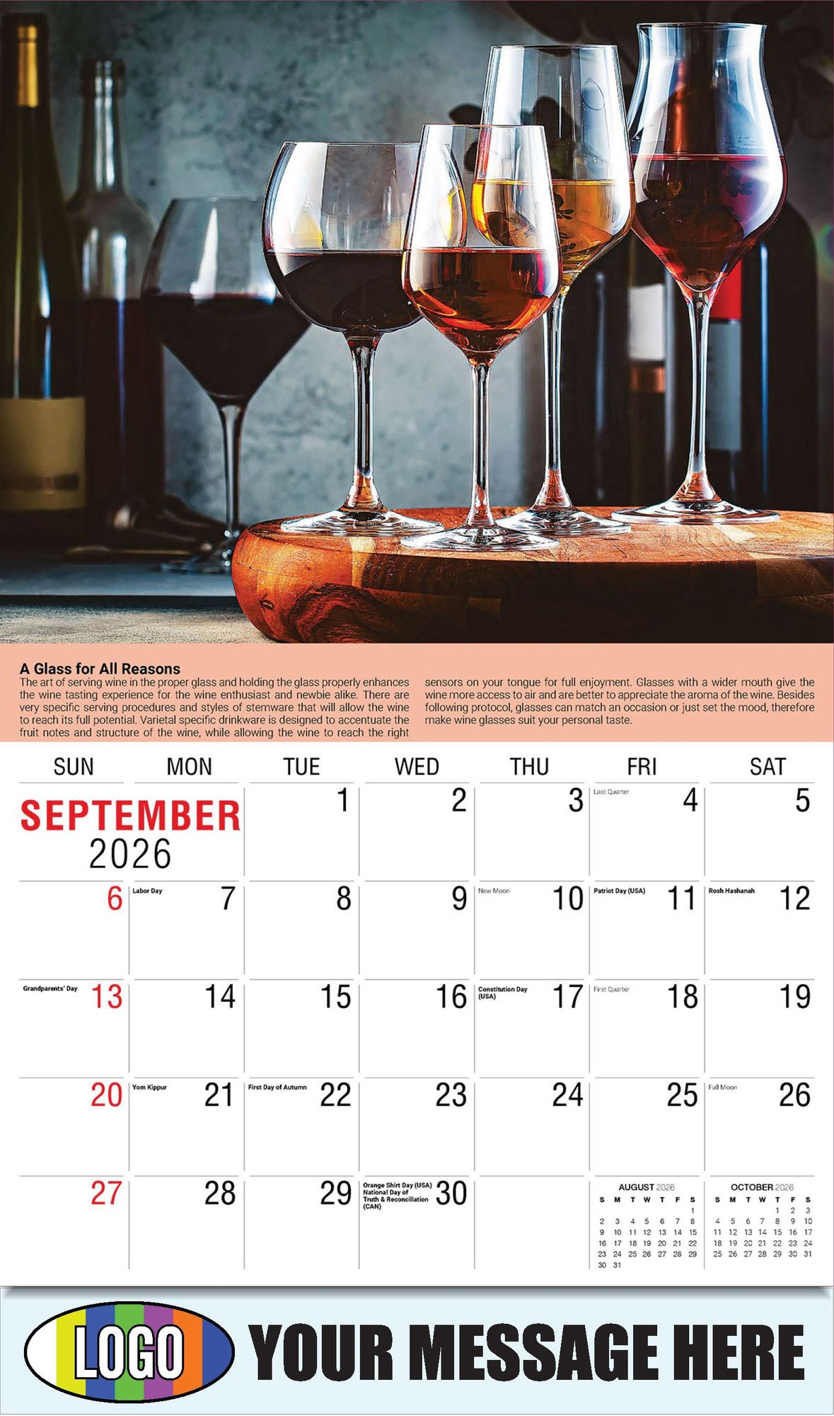 2026 Vintages: Wine Tips Business Promotional Calendar