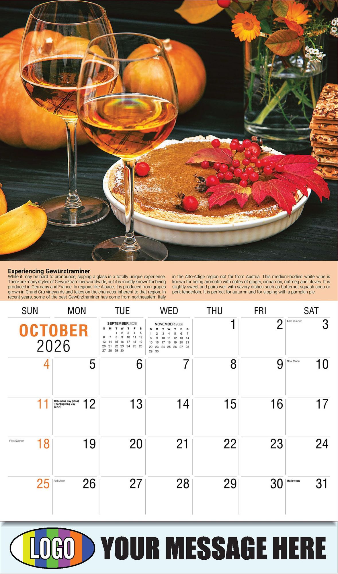 2026 Vintages: Wine Tips Business Promotional Calendar