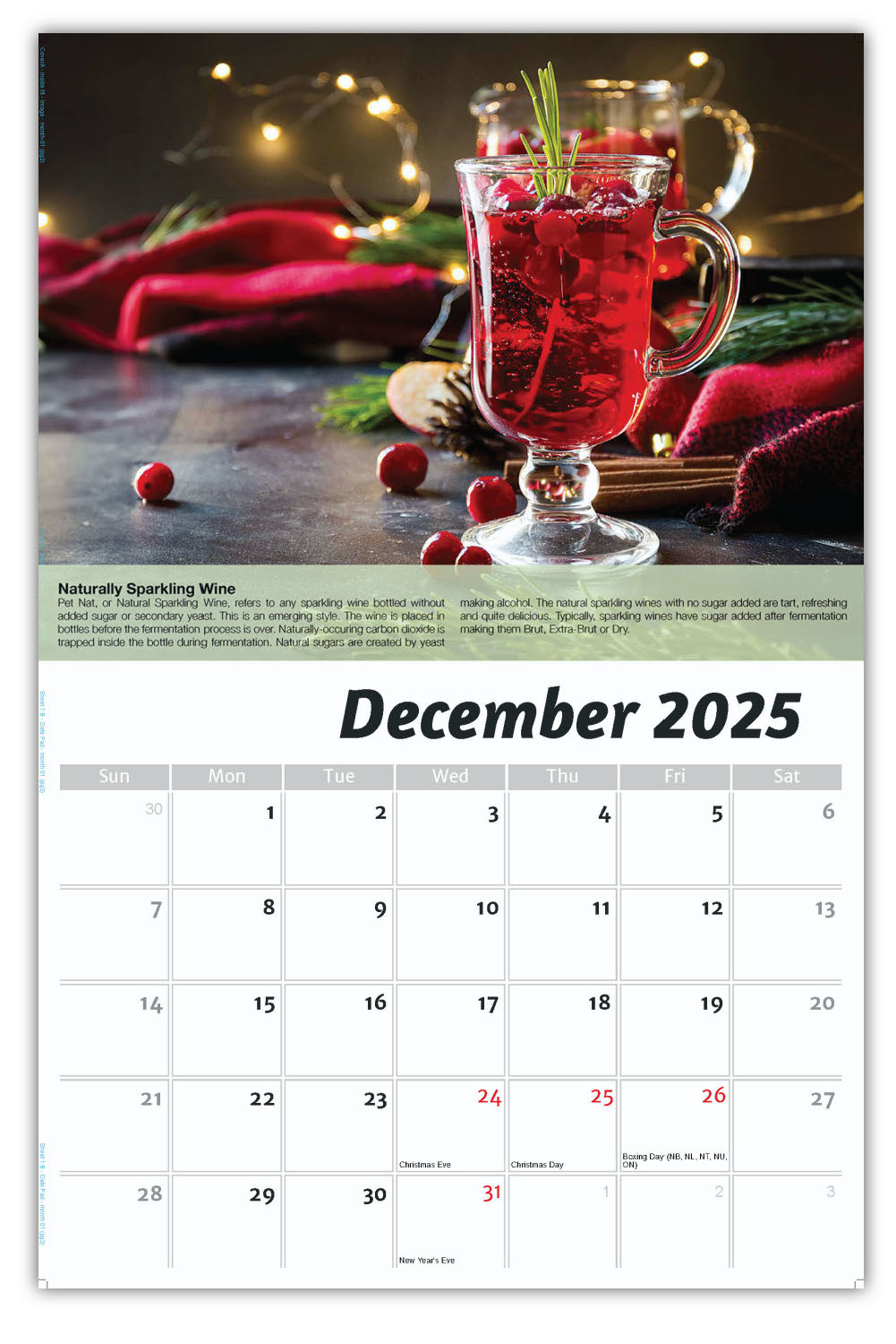 2026 Wall Calendar - Vintages: Wine Tips