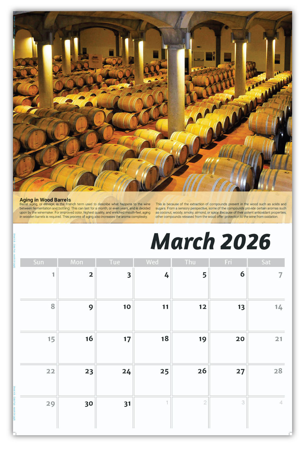 2026 Wall Calendar - Vintages: Wine Tips