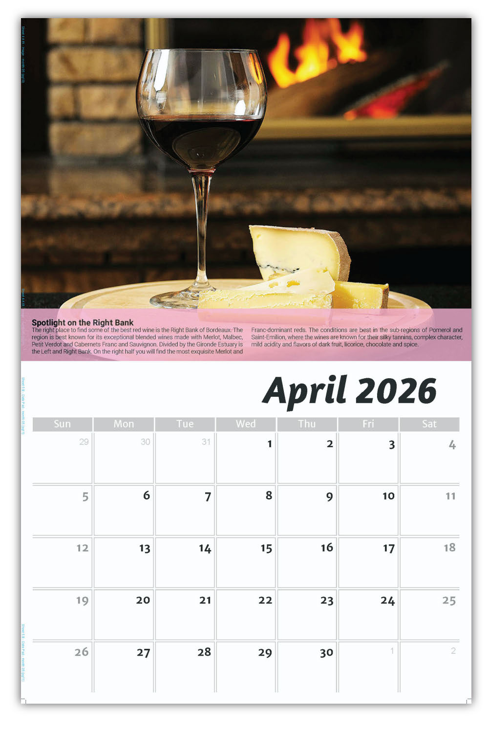 2026 Wall Calendar - Vintages: Wine Tips