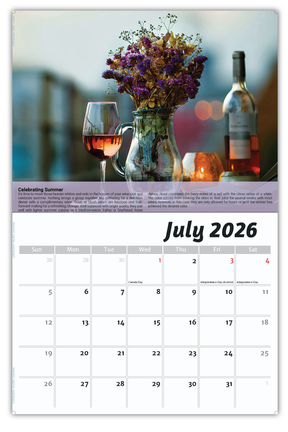 2026 Wall Calendar - Vintages: Wine Tips
