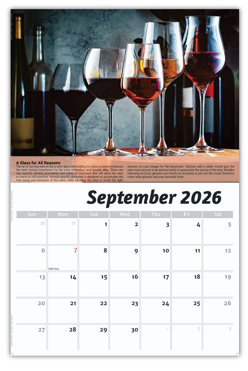 2026 Wall Calendar - Vintages: Wine Tips