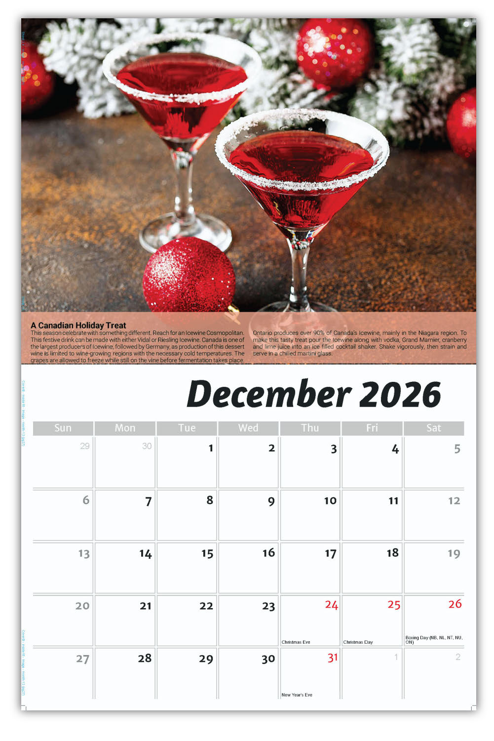 2026 Wall Calendar - Vintages: Wine Tips