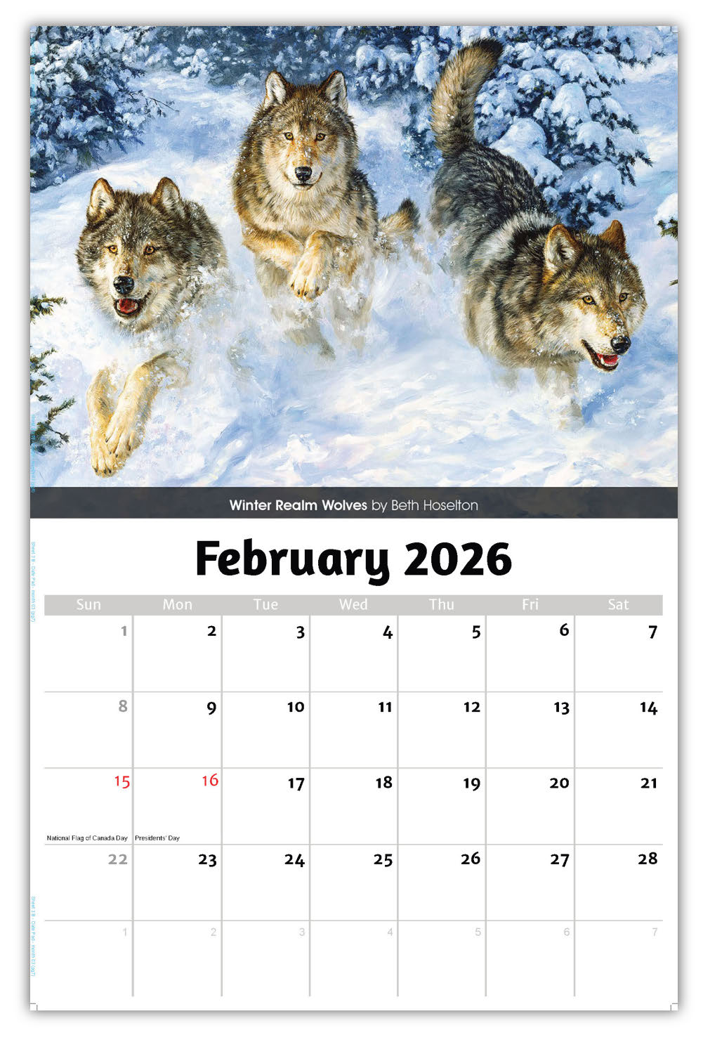 2026 Wall Calendar - Wildlife Portraits