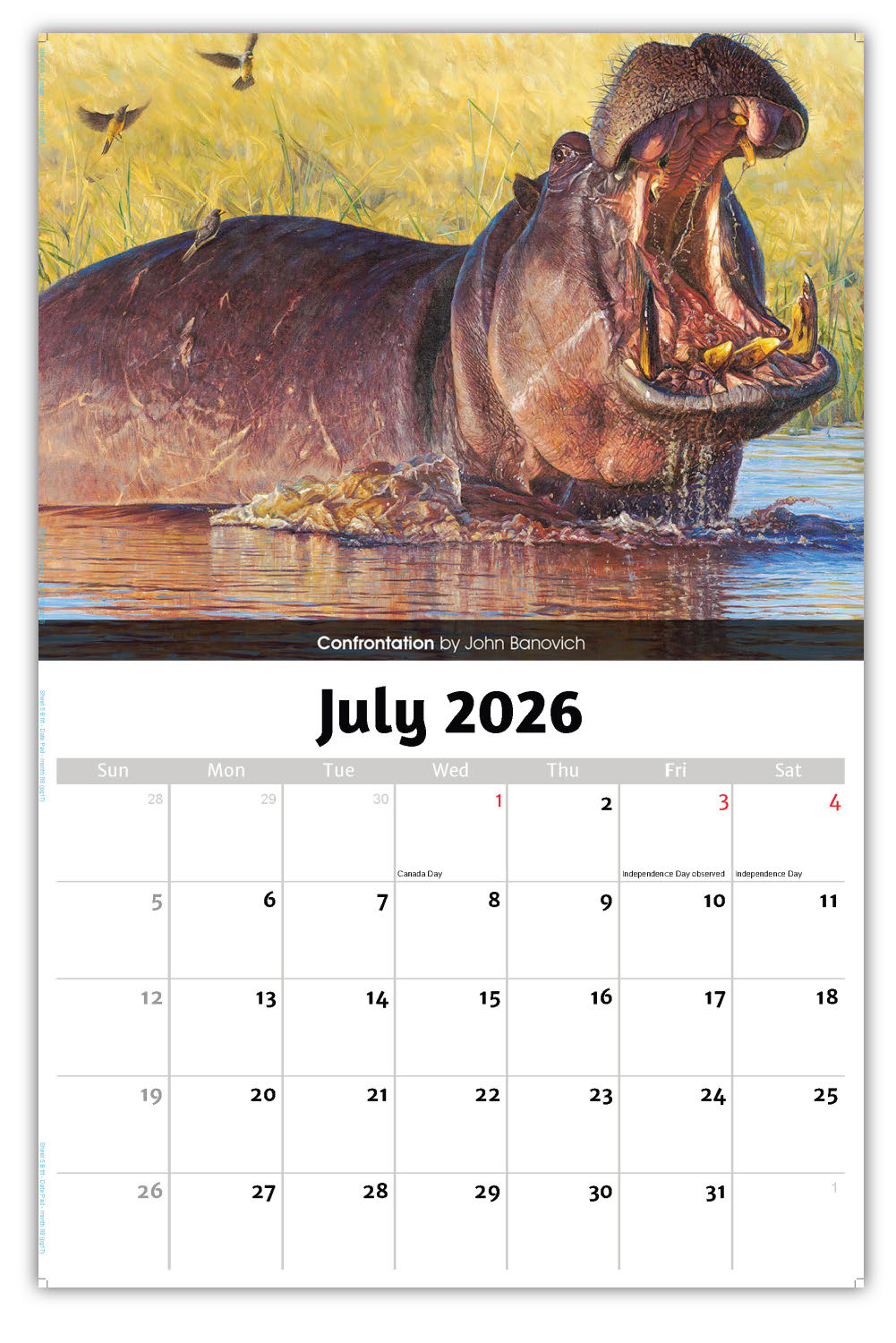 2026 Wall Calendar - Wildlife Portraits