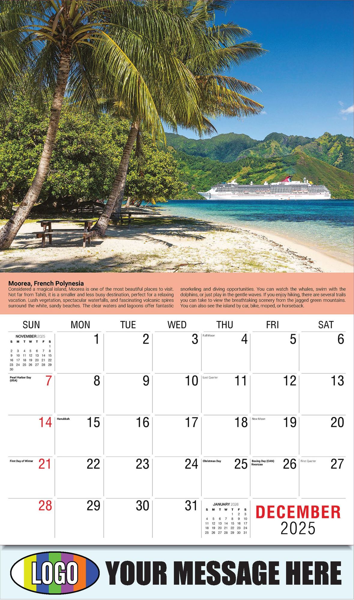 2026 World Travel Destinations Business Promotional Calendar