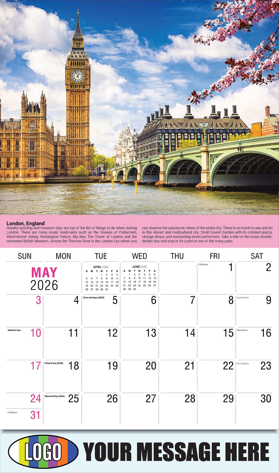2026 World Travel Destinations Business Promotional Calendar