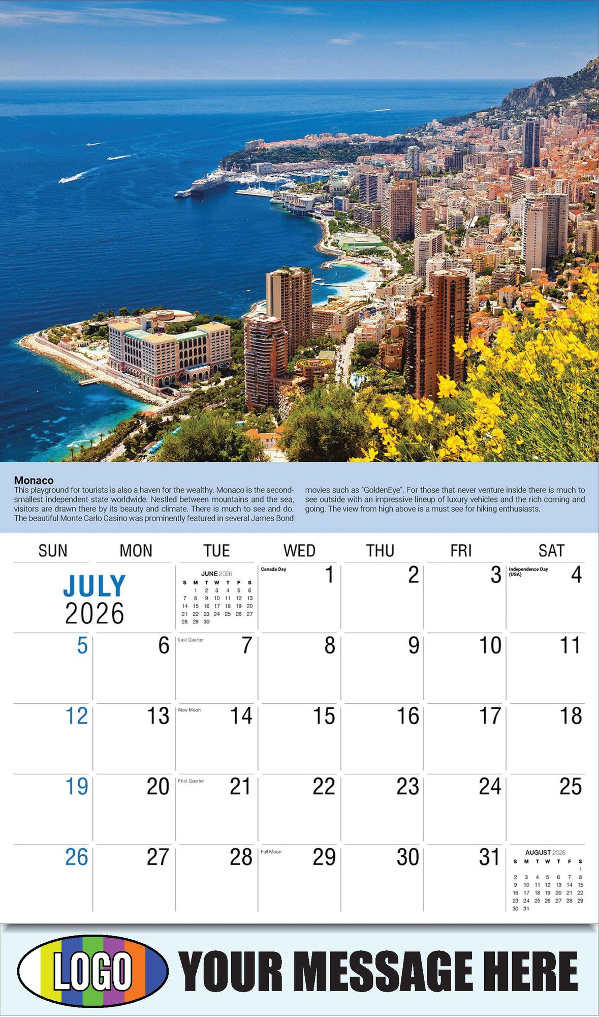 2026 World Travel Destinations Business Promotional Calendar