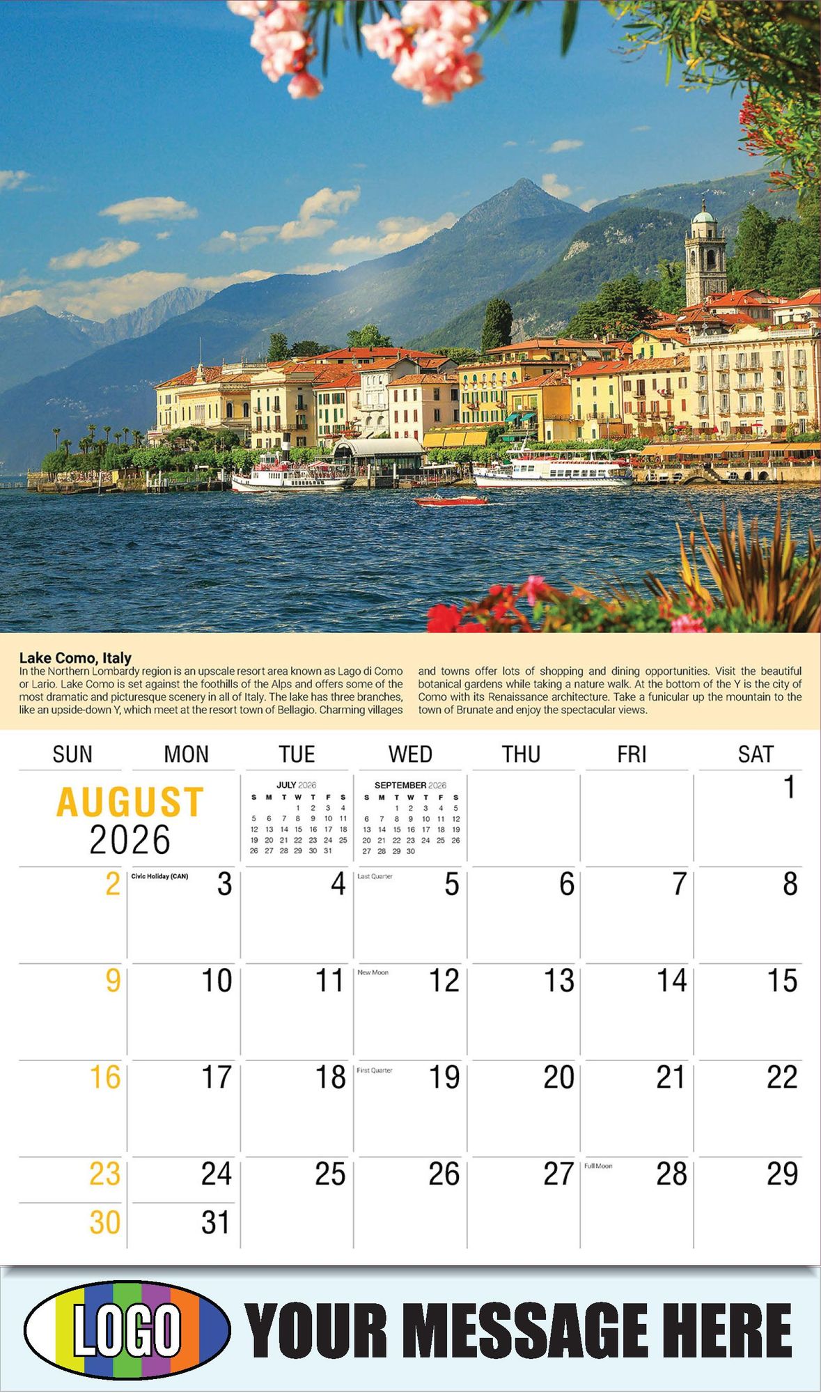 2026 World Travel Destinations Business Promotional Calendar