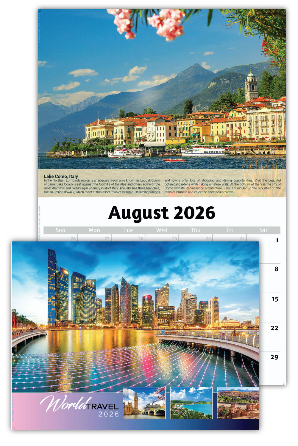 2026 Wall Calendar - World Travel Destinations