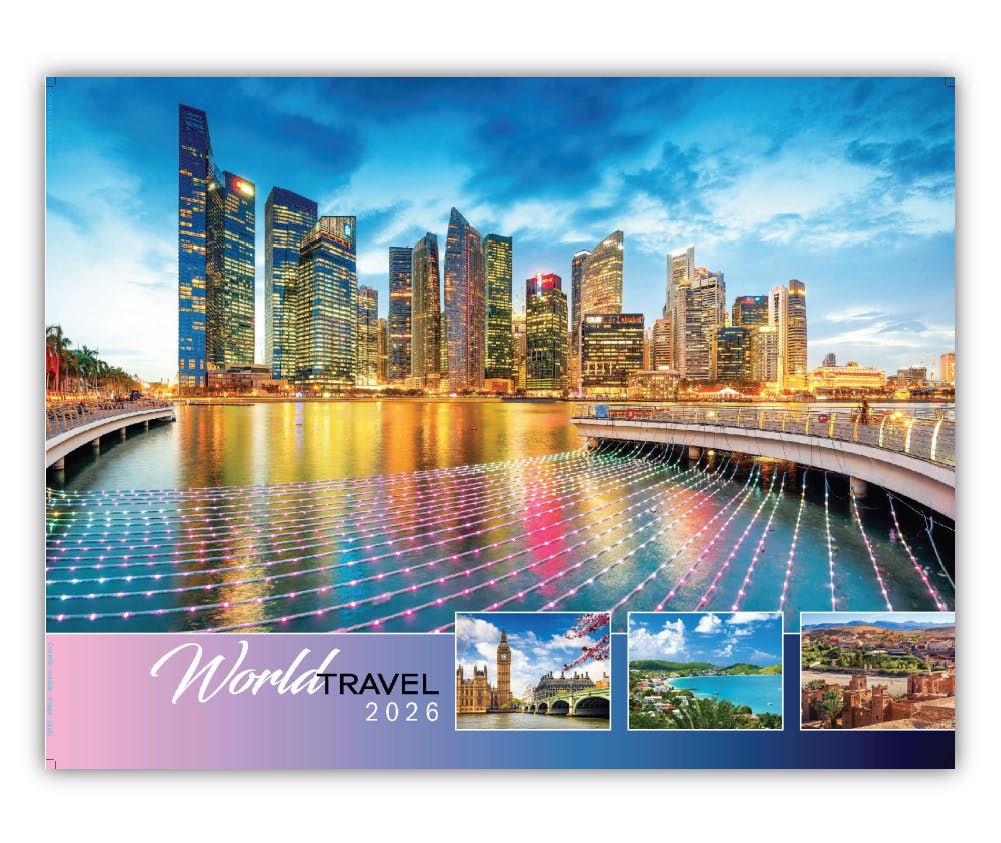 2026 Wall Calendar - World Travel Destinations