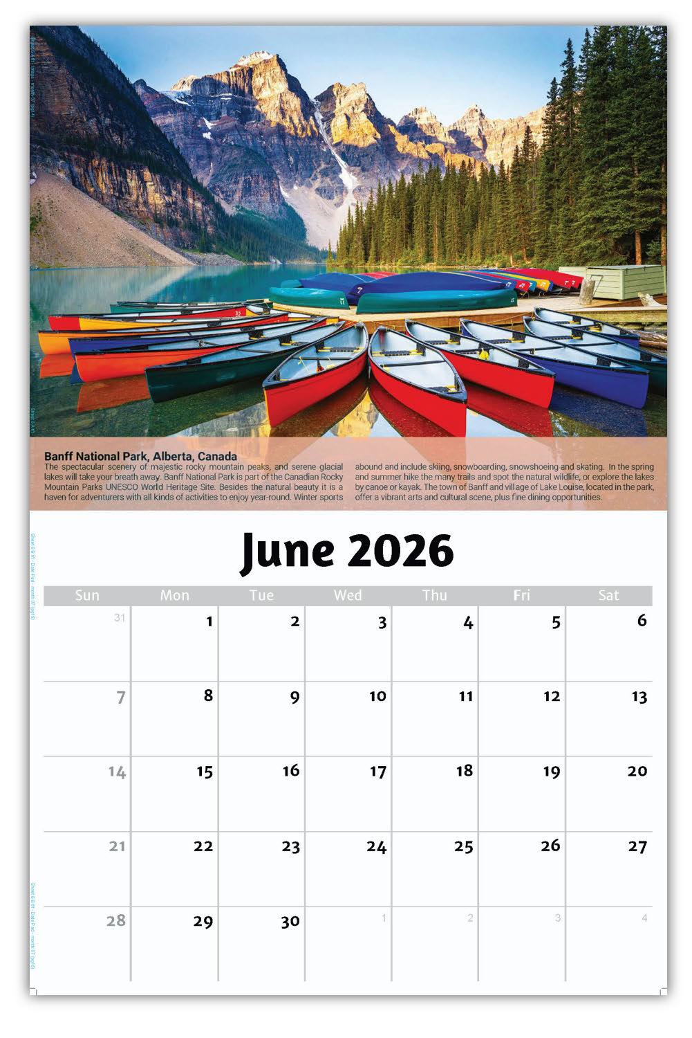 2026 Wall Calendar - World Travel Destinations