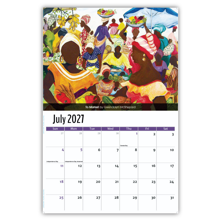 2027 Celebration of African-American Art wall calendar
