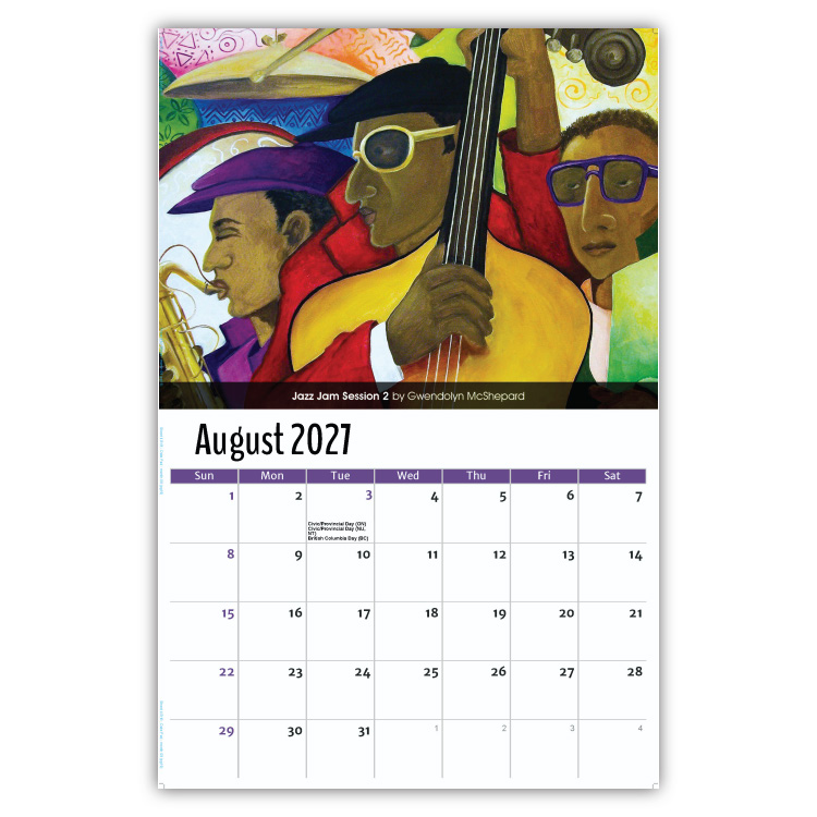 2027 Celebration of African-American Art wall calendar