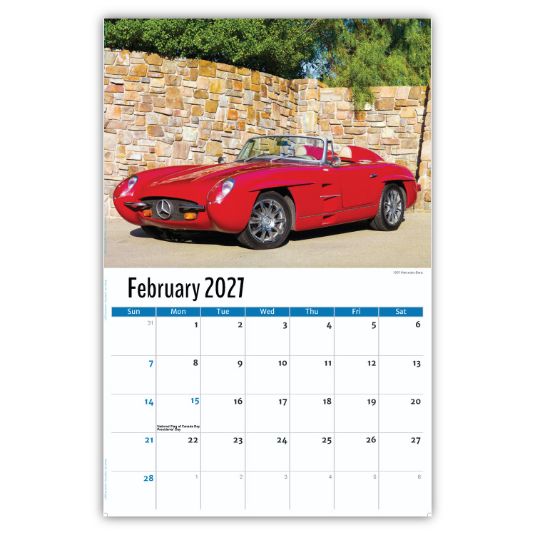 2027 Classic Cars wall calendar