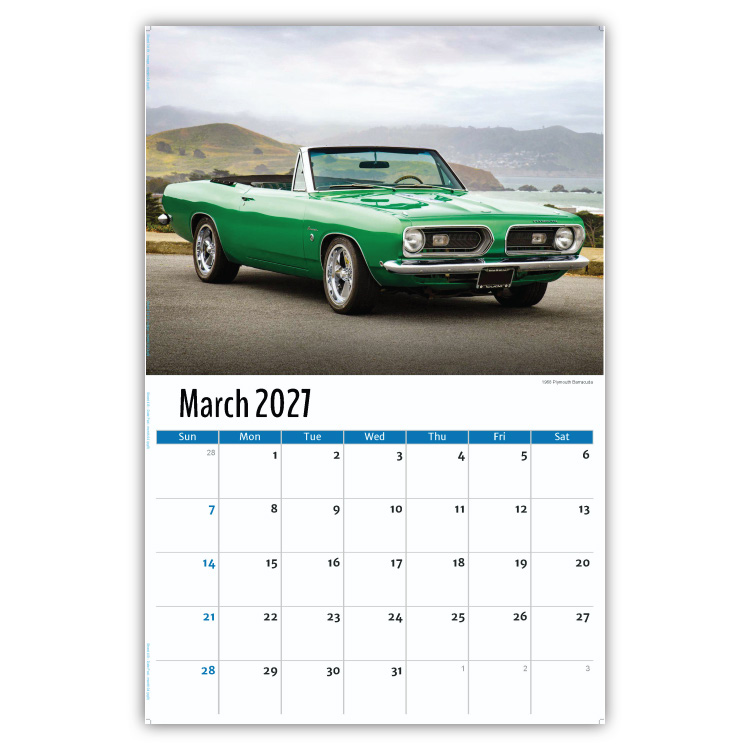 2027 Classic Cars wall calendar