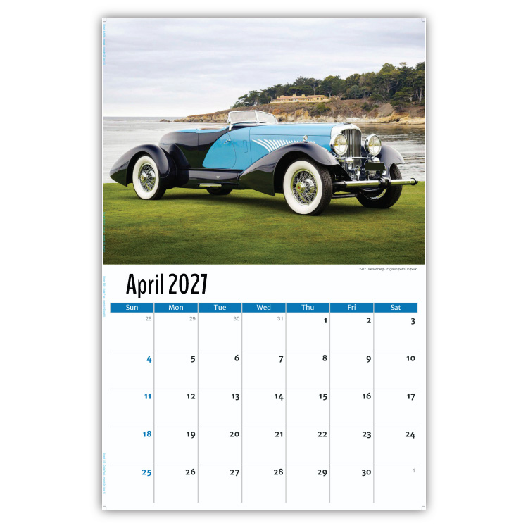 2027 Classic Cars wall calendar