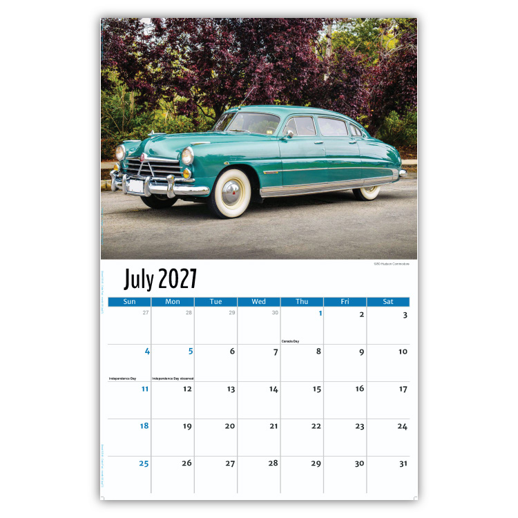 2027 Classic Cars wall calendar