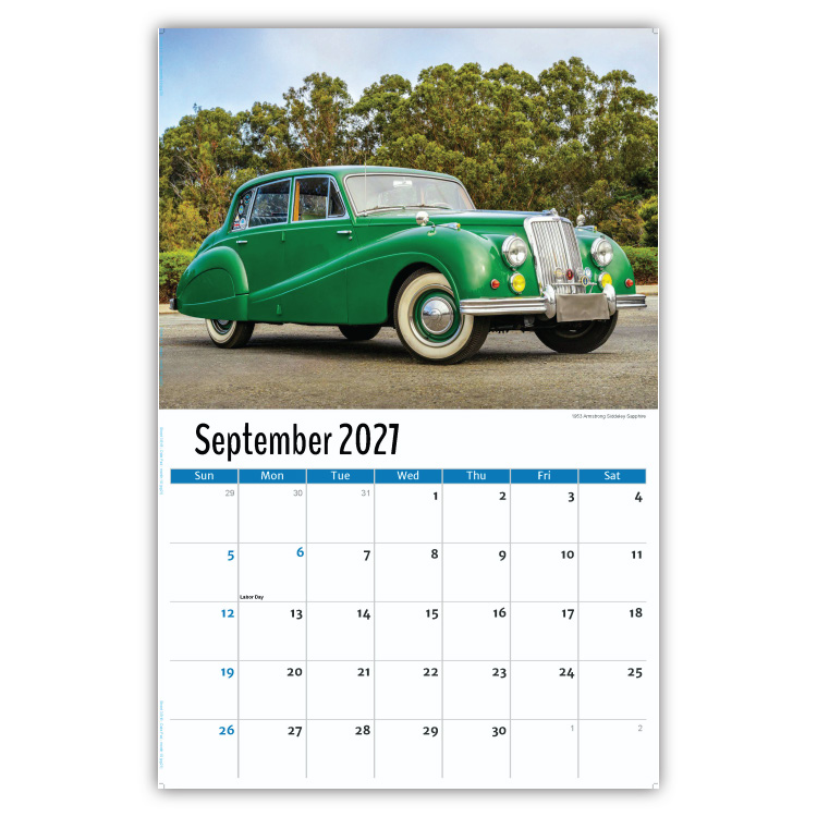 2027 Classic Cars wall calendar