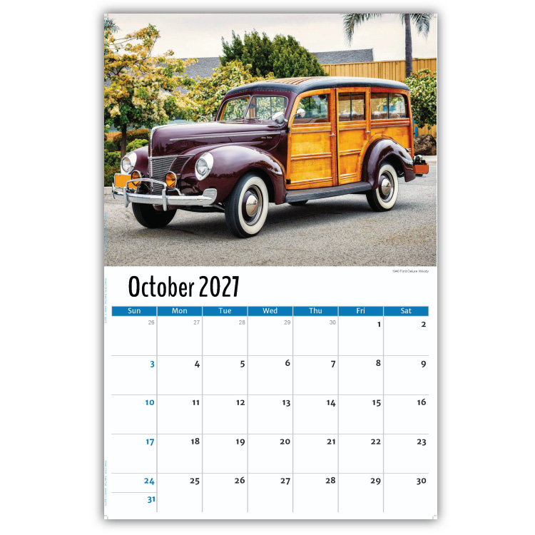 2027 Classic Cars wall calendar